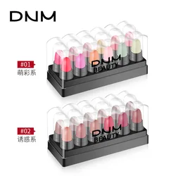 Dnm Set 12-Color Lipstick Boxed Velvet Fog Surface Lip Gloss Matte Color Changing Gilding Jelly Peach Blossom Makeup