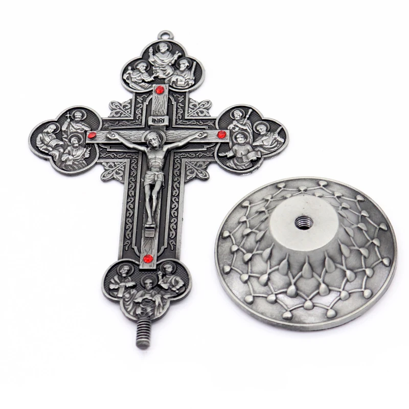 Catholic Christianity Religious Cross Icon 12 apostles statue Jesus crucifijo crosses Exorcism Office Home Decoration Crafts view 5