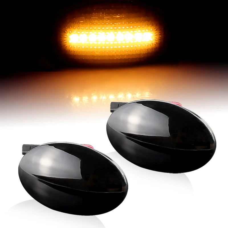 2x âmbar frente para-choque sinal de volta led luz marcador lateral para ford fiesta iii iv mk3 mk4 ka mondeo i mk1 trânsito tourneo mk6 mk7