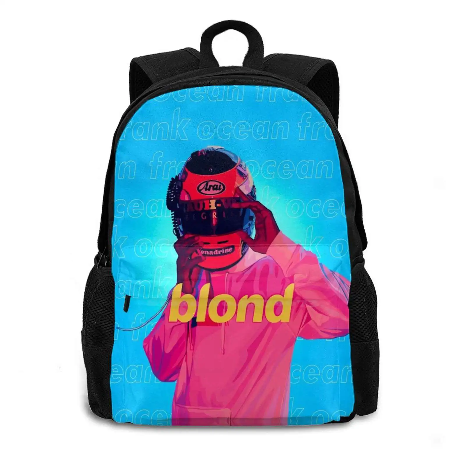 Pattern Design Bag Student'S Backpack Blond Motorcycle Pink Blue Ivy