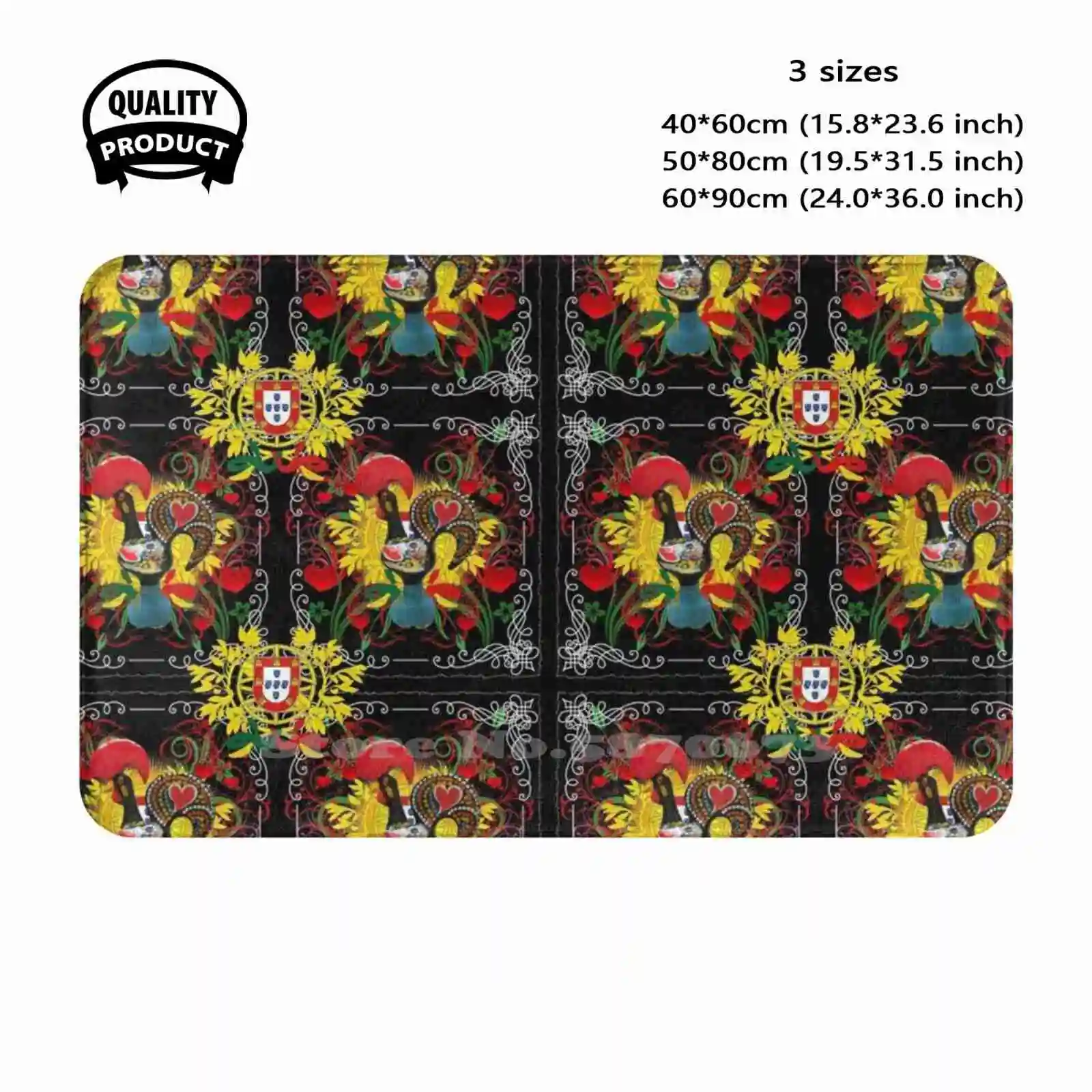 Galo De Barcelos , Portugal Soft Cushion Home Carpet Door Mat Car Rug Portugal Portuguese Azores Azorean Rooster Galo Barcelos