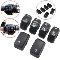 Motorcycle Black Hand Control Button Housing Cap Switch Cover For Harley 14-later XL, 12-17 Dyna ,11-15 Softail Fat Boy