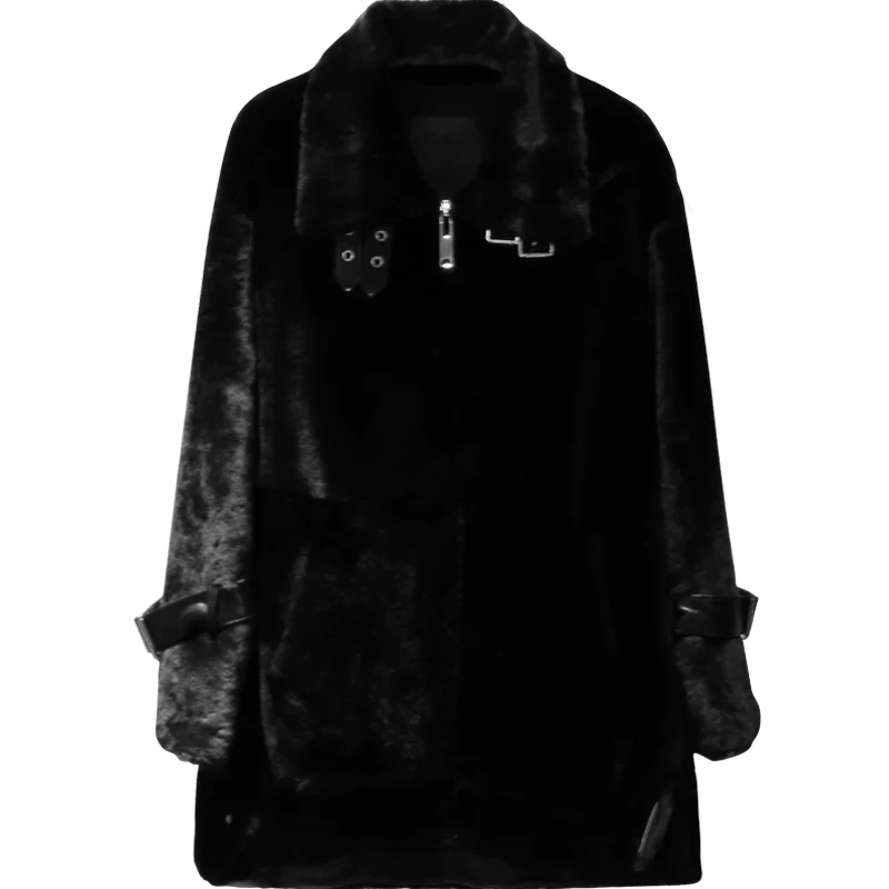 Thật Lông Cừu Shearling Áo Khoác Mùa Đông Nữ Hàn Quốc Len Tự Nhiên Áo Khoác Nữ Quần Áo Manteau Femme YY843