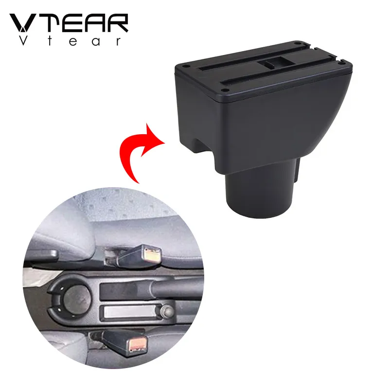 

Vtear Car Armrest Storage BoxCenter Console Leather Car-Styling Accessories Interior Decoration Parts For Hyundai Getz 2007 2008