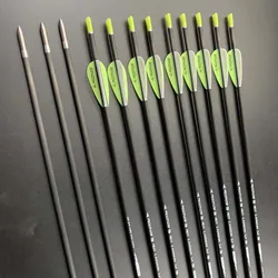 6/12pcs ID 3.2 MM Spine 350 400 500 600 700 800 900 1000 Pure Carbon Arrow for Recurve Bow Shooting