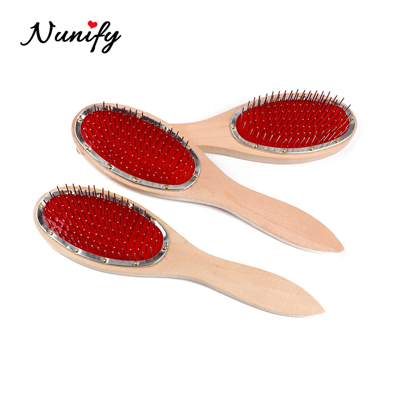 Nunify Large Wide Tooth Comb Metal Hair Brush Hair Wig Care Women Accessories Round Head Massage Brush Reduce Hair Loss Tool