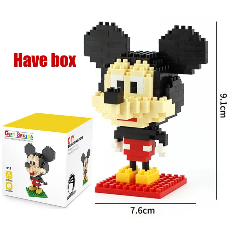 Miniso Cartoon building Minnie Mickey Mouse donald duck plastic blocks characters teaching units action figures toys for kids