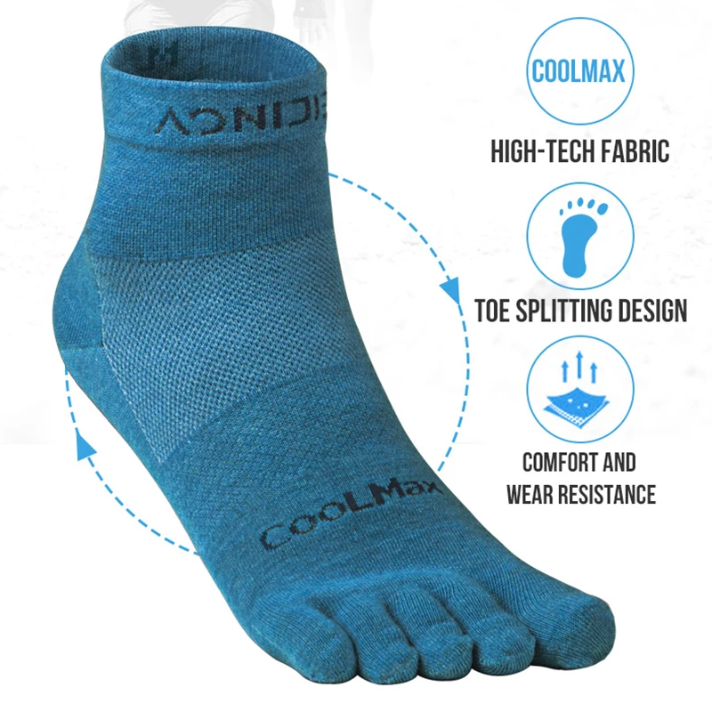 AONIJIE Toe Socks 2021 New Run Lightweight MINI-CREW Blister prevention Five Fingers Running Basketball Pilates Yoga Socks Men