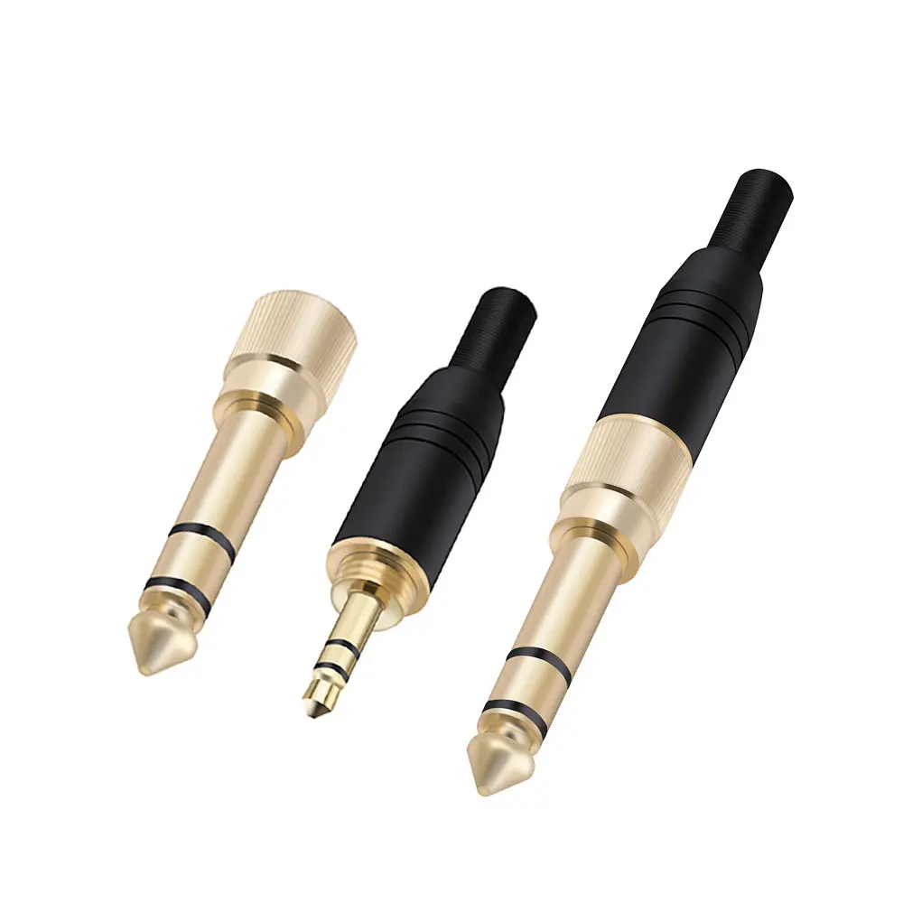 4pcs 3.5mm Jack 3Poles Stereo Male Plug Soldering Wire Connectors with Spring Aluminum Tube Screw-in 3.5mm Stereo Connector