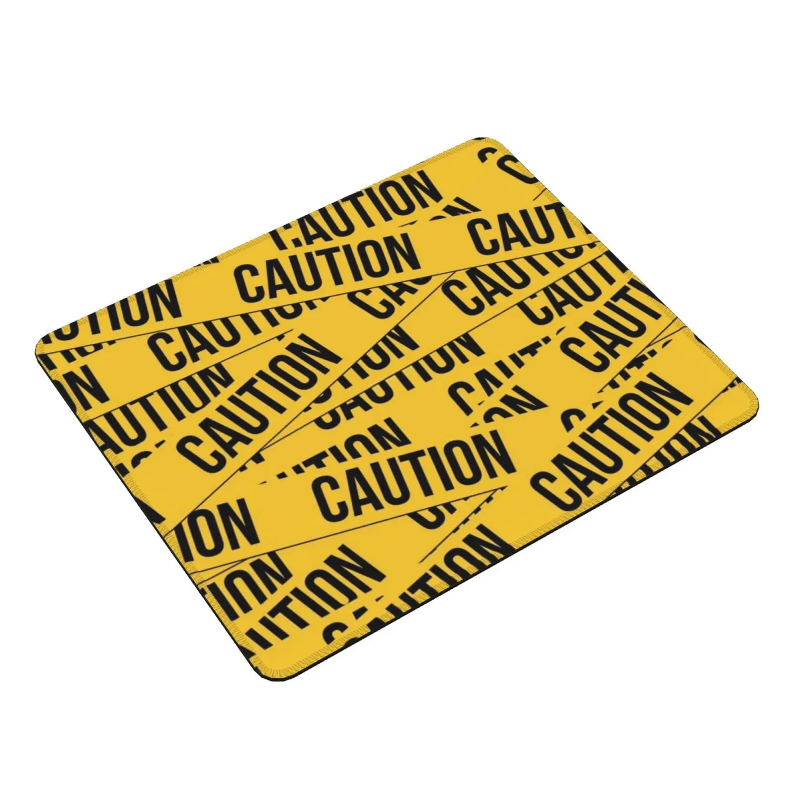 Caution Mouse Pad DIY Print Caution Tape Police Yellow Danger Dangerous Warning Help Cool Attention