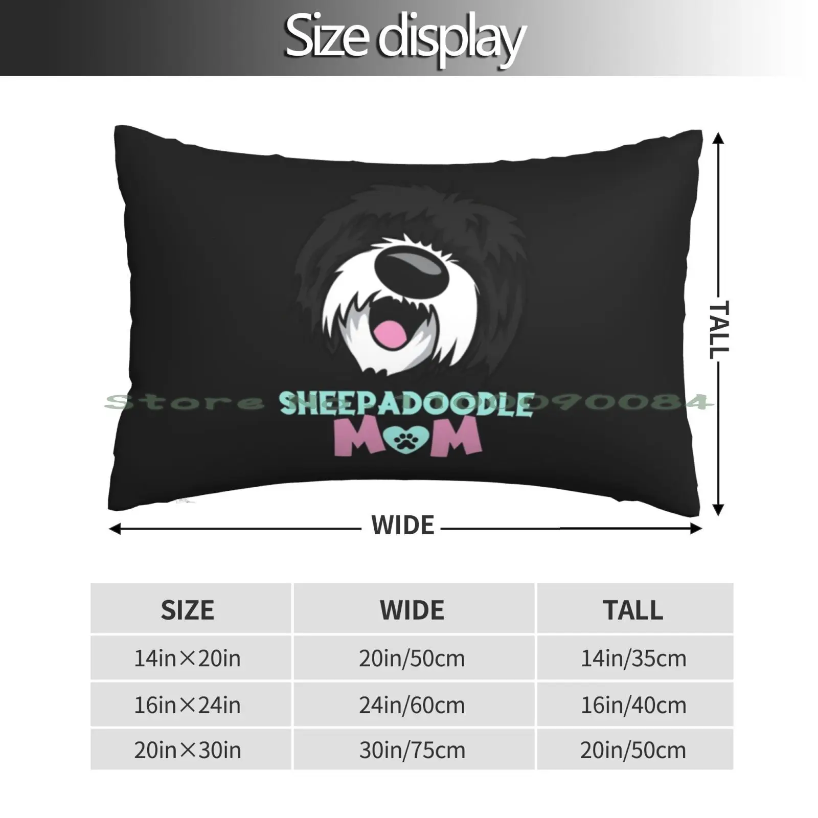 Sheepadoodle Mom-Funny Dog Sheepadoodle Lovers Pillow Case 20x30 50*75 Sofa Bedroom Funny World Daughter Mama Sister None Proud