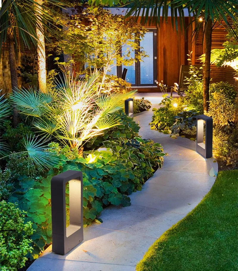 Outdoor Waterproof 15W LED Lawn Lamps Modern Simple Garden Pillar Light Courtyard villa landscape lawn bollards community light