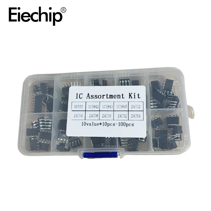 50pcs 100pcs integrated circuit diy electronic kit adopts DIP IC NE555 UC3842 24C08 and Optocoupler 4N25 4N35 MOC3021 MOC3063
