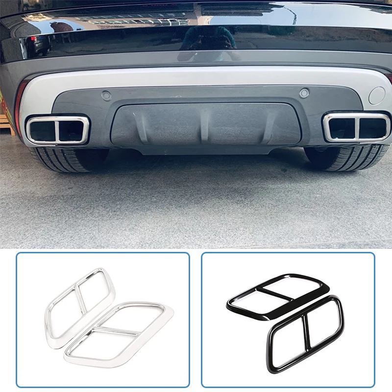 Stainless Steel For Land Rover Range Rover Velar Rear Exhaust Muffler Tail Pipe Cover 2017-2020 2pcs