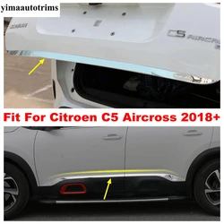 Car Side Body Strip / Rear Tailgate Door Strip Decor Cover Trim For Citroen C5 Aircross 2018 - 2024 Stainless Steel Accessories