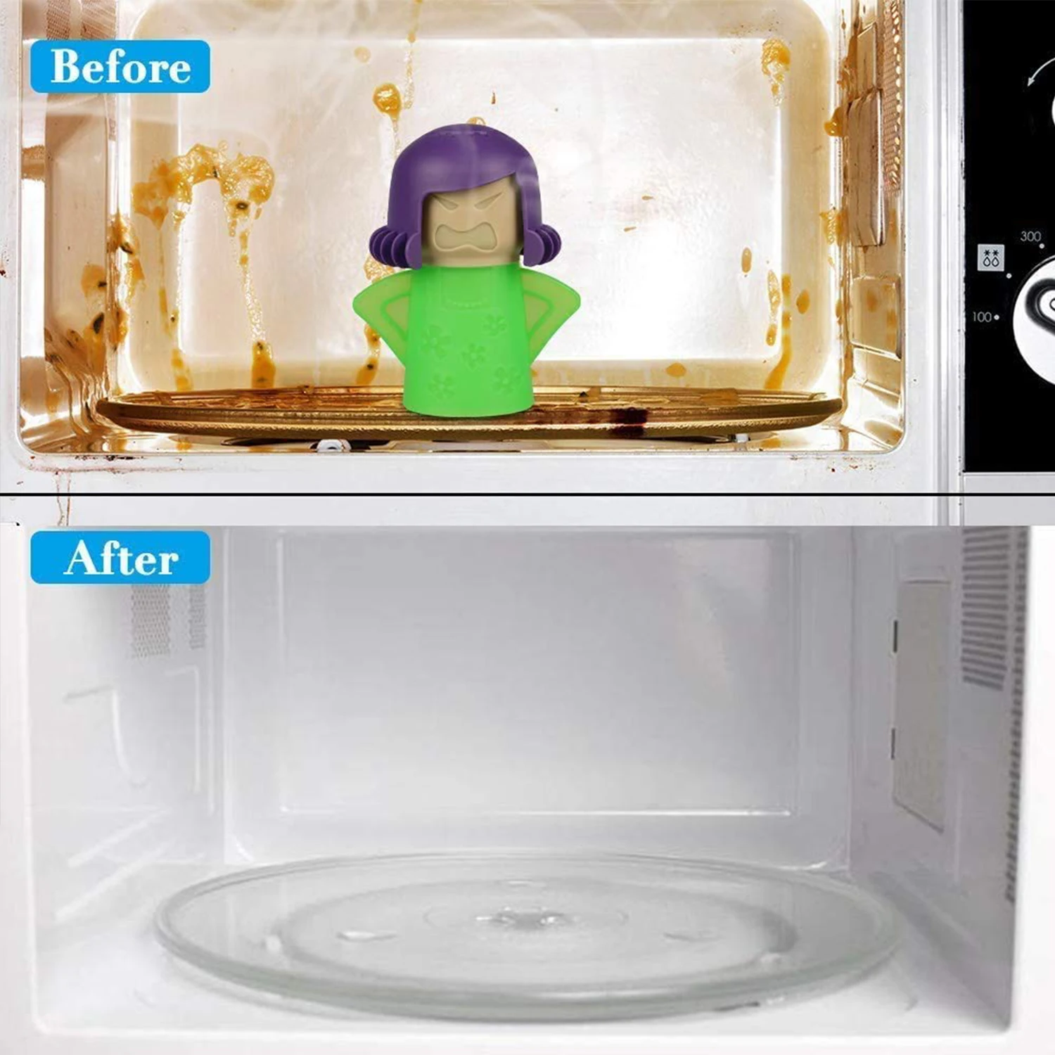 Microwave Oven Steam Cleaner and Disinfects Steam Cleaning Crude Stain with Vinegar And Water For Kitchen Refrigerator Cleaning