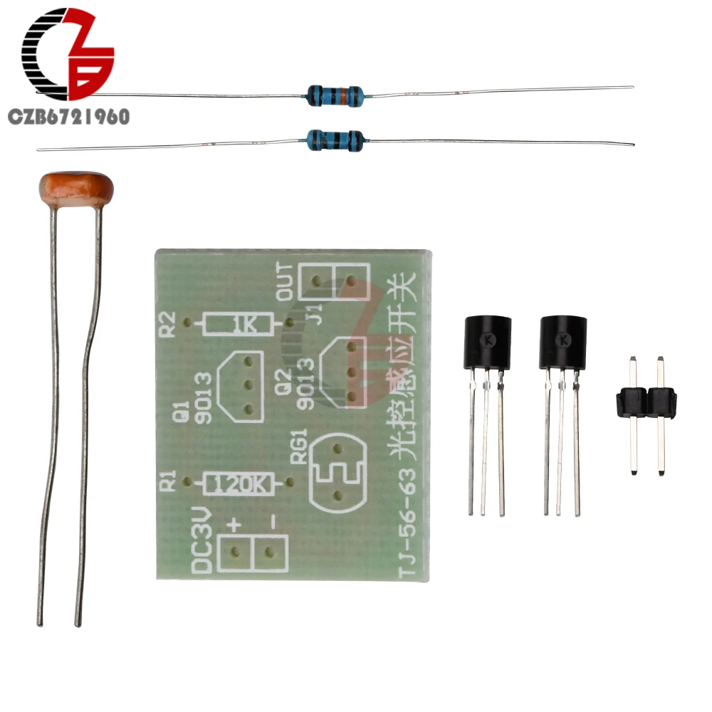 DC 3V Photoelectric Switch DIY Kit Light Control Sensor Switch Induction Photoswitch Electronic Trainning Integrated Circuit