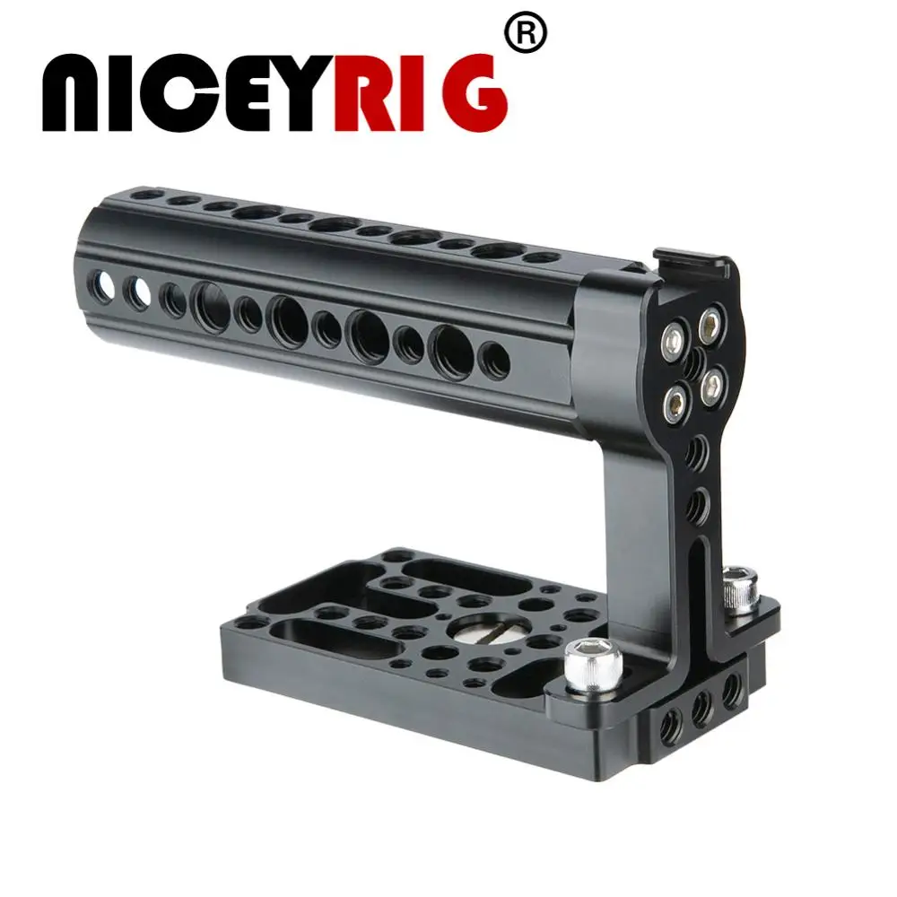 

NICEYRIG Camera Handle DSLR Stabilizer Grip Camera Rig Top Handle Cheese Quick Release Plate Cold Shoe 1/4" 3/8 Screw Holes