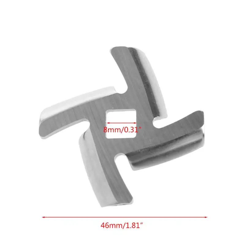 3pcs/set Mincer Knife Crossblade Stainless Steel Anti Rust 4 Blade Square Hole Meat Grinder Parts Accessories