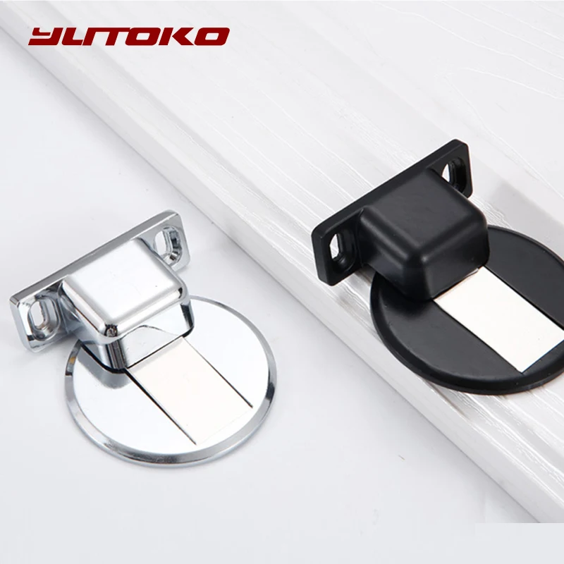 YUTOKO Magnetic Door Stops Stainless Steel Door Stopper Hidden Door Holders Catch Floor Nail-free Doorstop Furniture Hardware