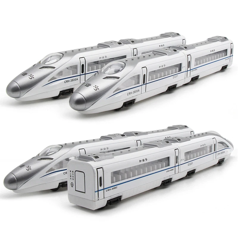 4pcs/Lot Alloy Train Model High-speed Rail Subway Pull Back Magnetic Kids Toys Car Model Toy Track Train Toys for Children Gift