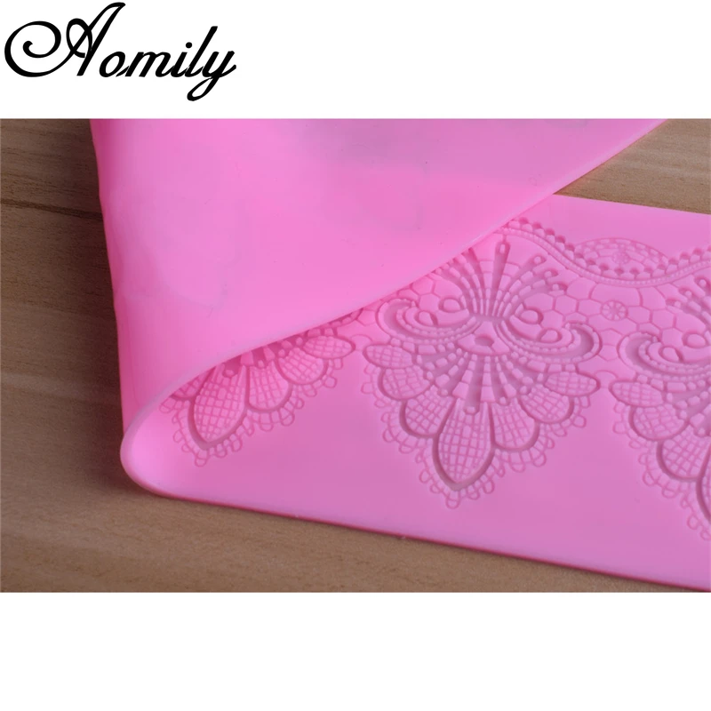 Amoliy 39.8cm European-style Pattern Cake Mat Fondant Silicone Mold Chocolate Moulds Tools Cake Decorating Baking Tools