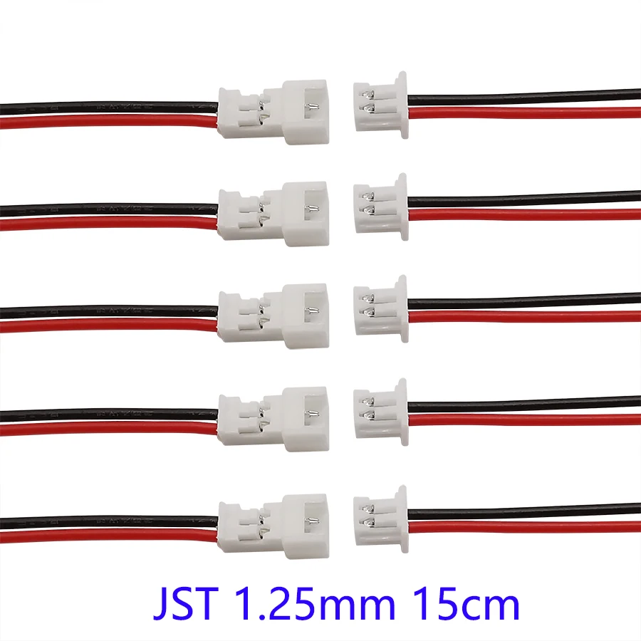 10/5/2 Paar kleine Mini JST 1,25 mm PH2.0 XH2.54 2-poliger männlicher weiblicher Stecker Klinkenstecker Kabel JST 1,25/2,0/2,54 2P elektronischer Draht