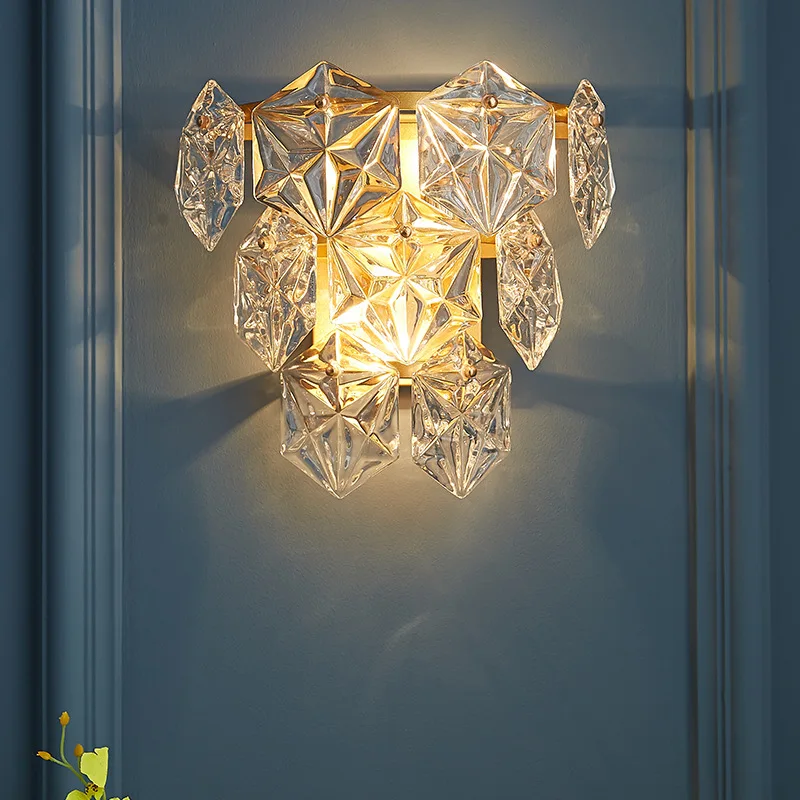 

Luxury LED Lamp Nordic Crystal Wall Lamp Personality For Dining Room Bedroom Bedside Lamp Corridor Aisle Lighting AC85-220V
