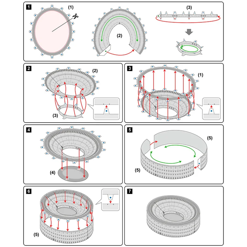 Włochy rzym koloseum Mini 3D papier Model dom Papercraft sztuka DIY Origami budynek dla dzieci dorosłych ręcznie robione zabawki wykonane ręcznie QD-141