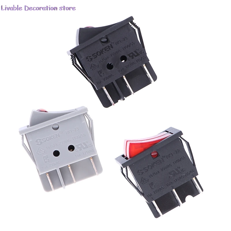 New RK1-23 Oil Heater Switch ON/OFF  Rocker Switch 250V/16A With Double Buttons 1pcs