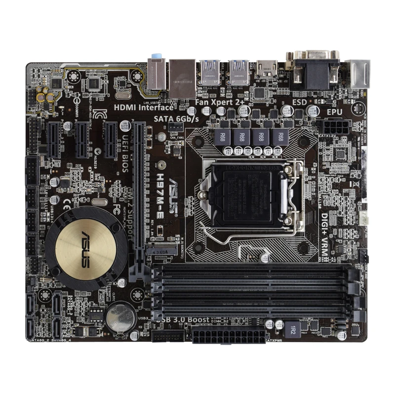 Imagem -02 - Placa-mãe Intel H97 Ddr3 16gb Pci-e 3.0 M.2 Usb 3.0 Micro Atx Suporta Core I34150 I5-4670 I7-4770 Asus-h97m-e