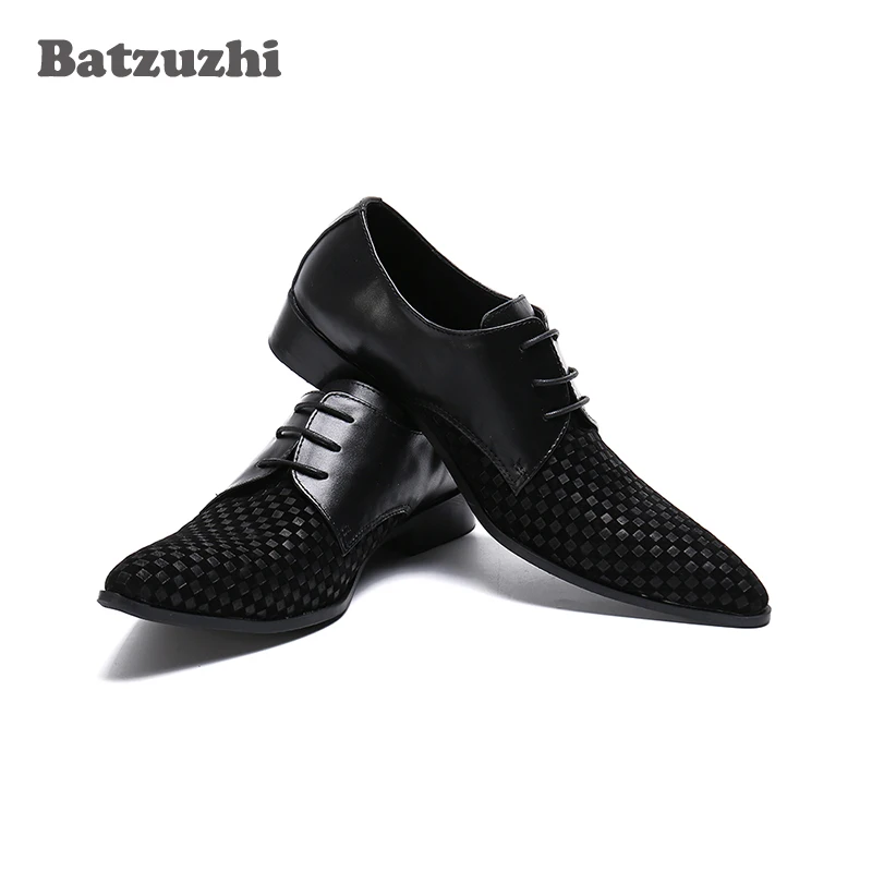 

Batzuzhi Formal Dress Shoes Men Italian Leather Mens Dress Shoes Pointed Toe Black Business Leather Shoes Lace-up, Big US6-US12