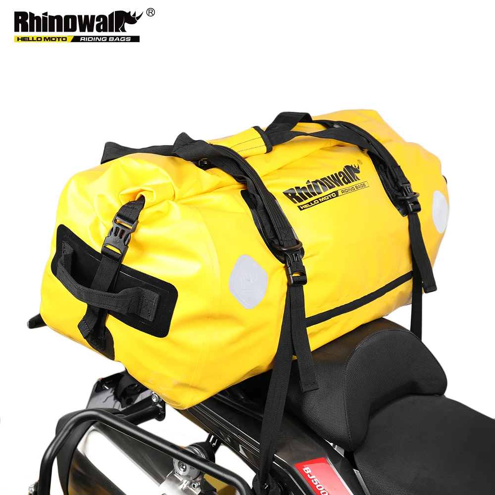 Rhinowalk Motorcycle Bag 65L Large Capacity Waterproof Backpack Tail Bag Multifunction Outdoor Sports Motorcycle Rear Seat Bag