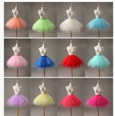 Colorful Cosplay Petticoat Yellow Pink Blue White Red Black Short Tutu Crinoline Lolita Women Underskirt For Party Wear 2022