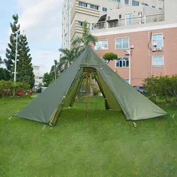 Ultralight Pyramid Tent 1-2 Person Outdoor Hiking Camping Teepee Awnings Shelter With Stove Jack For Winter Cooking Birdwatching