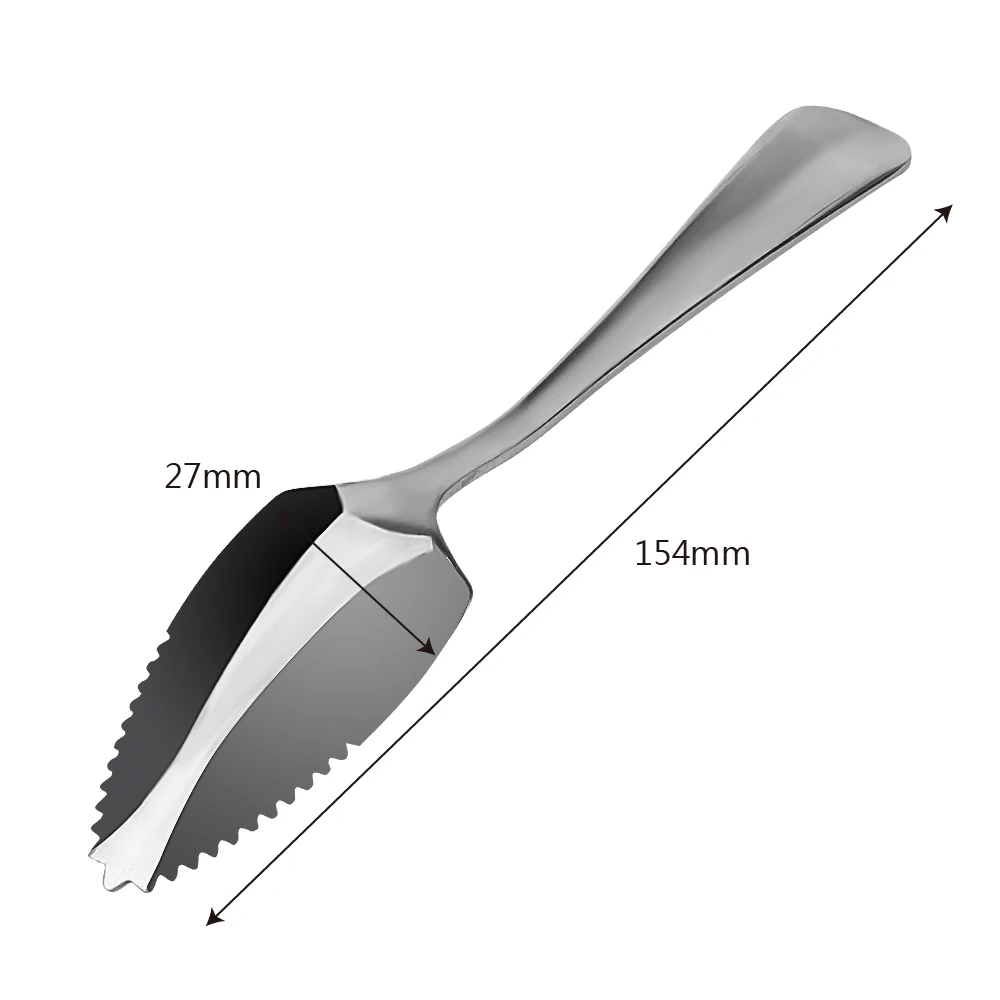 HILIFE Dessert Tè Cucchiaino da caffè 15,5 cm Frutta Pompelmo Cucchiaio Bordo seghettato Stoviglie in acciaio inossidabile Posate Manico lungo