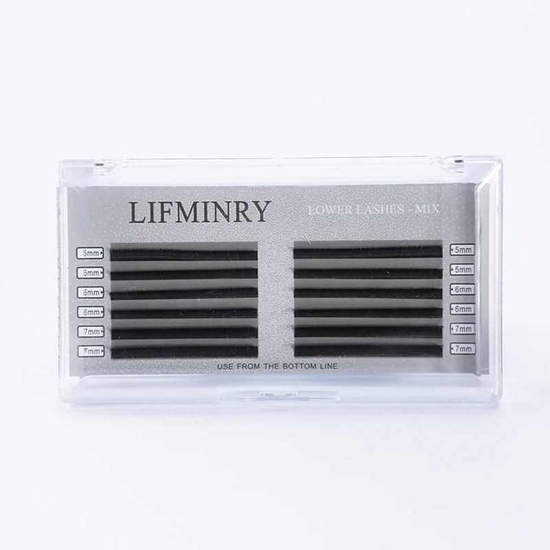 12rows lower lashes mix 5 6 7 professional eyelashes, soft ermine eyelashes extension