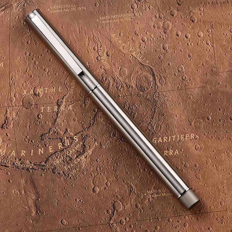 Hongdian 516S Fine Nib Vulpen Rvs Mat Zilver Schrijven Pen