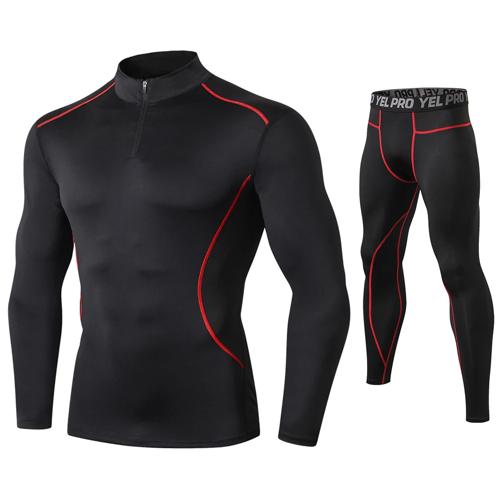 Fanceey High Collar Winter Thermo Underwear Thermal Men Long Johns Thermal Clothing Rashgard Kit Sport Compression Underwear