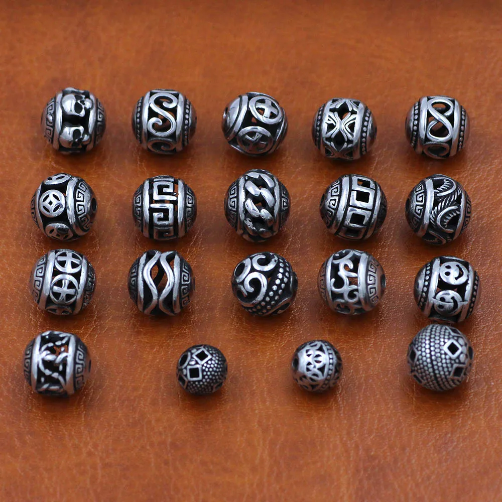 2pcs/lot Vintage Hollow Bead Fit Original Charm Bead 2.0mm Hole 316l Stainless Steel Bracelet DIY Jewelry Making Gift