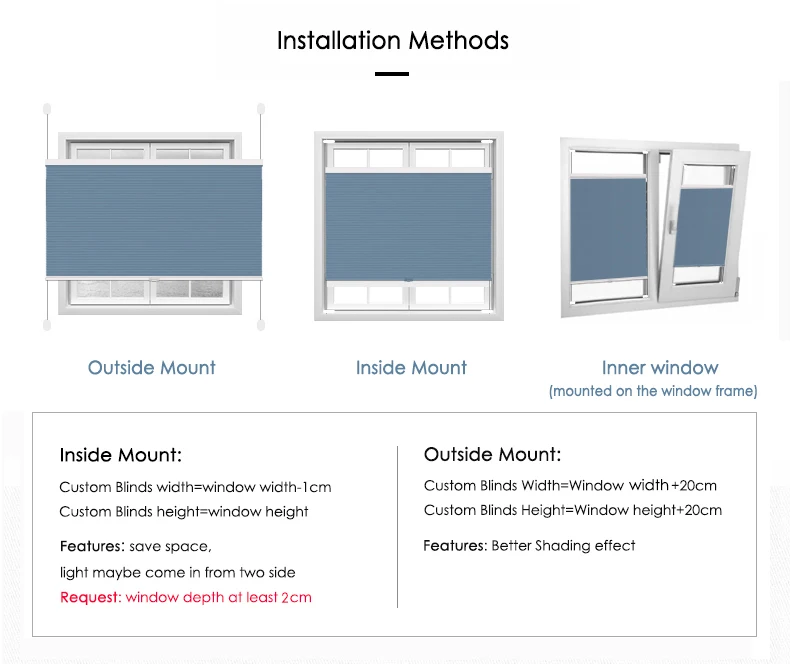 Hot Sell Top down bottom up Easy Fix Cordless Blind Side lock Honeycomb Curtain Cellular Blinds Customize size