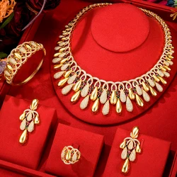 GODKI Famous Brand Bling Sequins Luxury Africa Dubai Jewelry Sets For Women Wedding Party Zircon Wedding Bridal Jewelry Set Gift