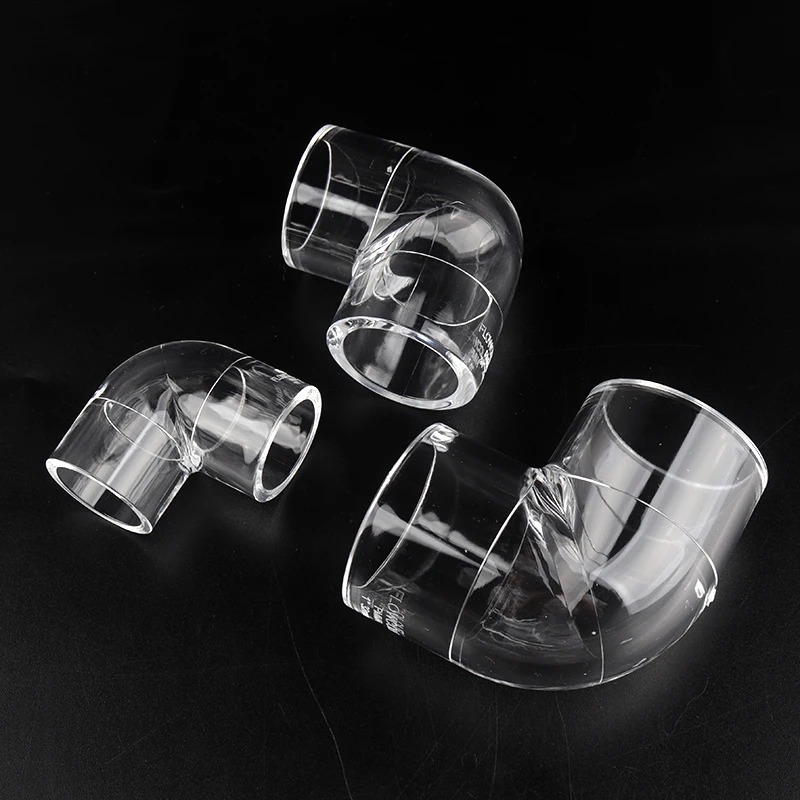 1/5pc 16/20mm/25mm Transparent Acrylic 90 Degree Elbow Connector Water Pipe Joints Aquarium Fish Tank Accessories Supplies