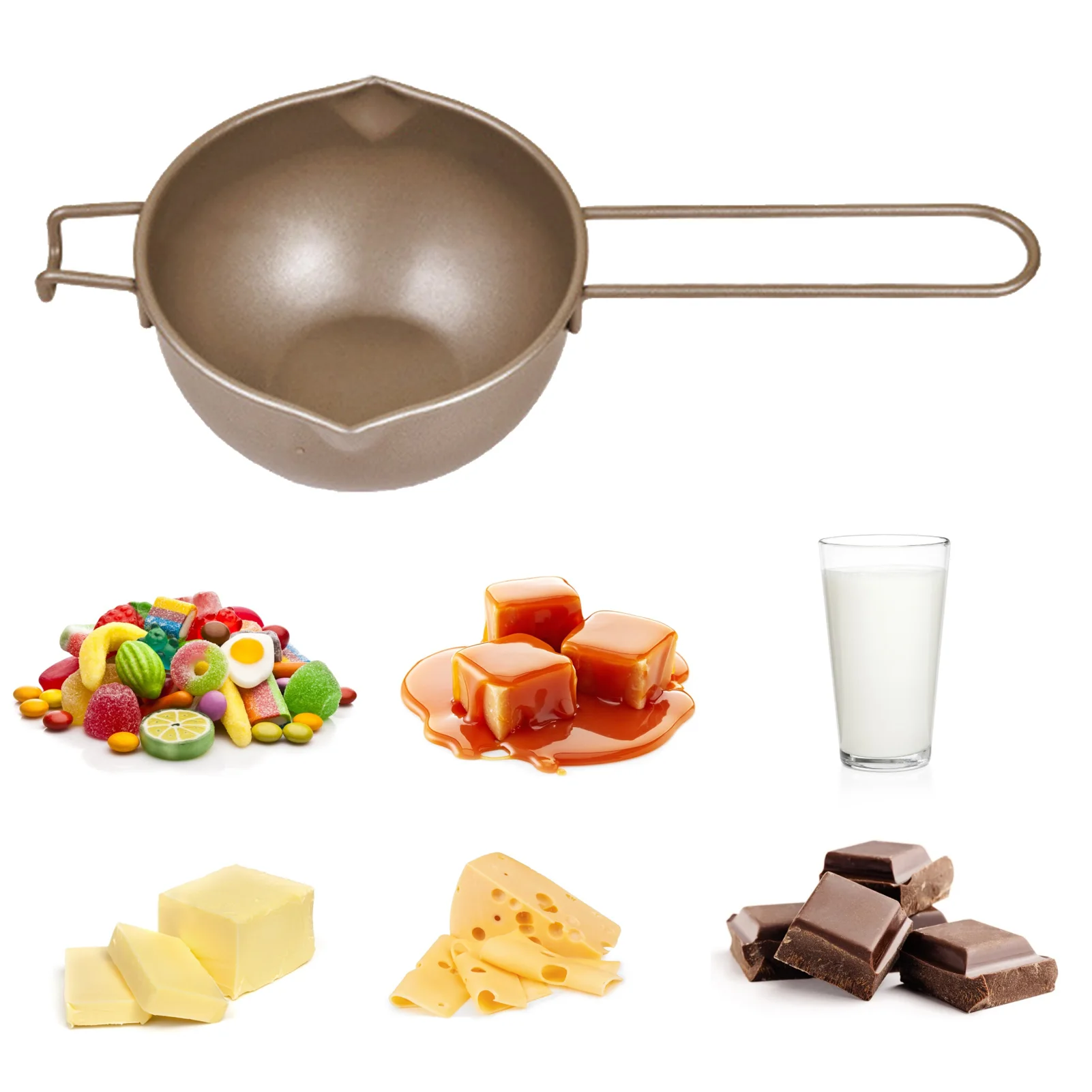 700ML Butter Melting Pot Coffee Milk Warmer Carbon Steel Double Boiler Pot Tool For Heat To Melt Chocolate Butter And Sugar