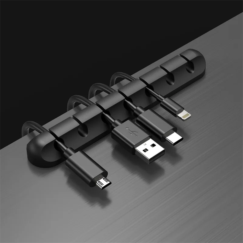 USB Cable Organizer Silicone Winder USB Charging Cable Organizer Holder For Mouse Keyboard Headphone Wire Organizer Clips Cord