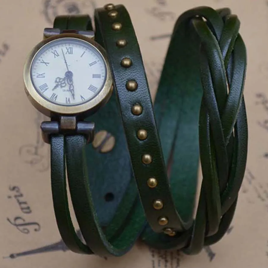 Shsby-Montre tressée en cuir de vachette vintage pour femme, bracelet de montre à spirale, chiffres romains, nouvelles montres Roma