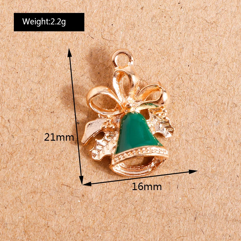 10 Stück Mix süße Emaille-Weihnachtsanhänger für die Schmuckherstellung, Weihnachtsbaum, Hirschglocke, Charms-Anhänger für Halsketten, Ohrringe, Geschenke – Detail 38