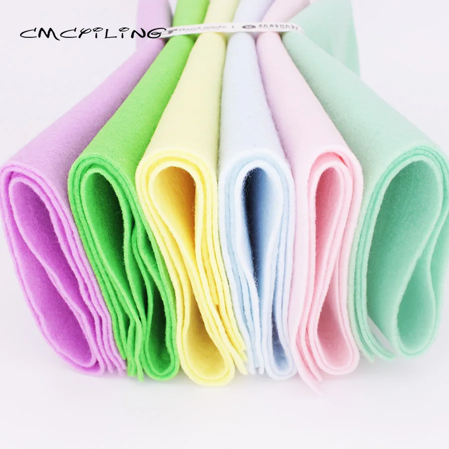 Non-Woven Set, Soft 1.2mm Thick Felt Fabric For Needlework DIY Sewing Dolls Crafts,Handmade Material, Polyester Cloth 6Pcs/Lot
