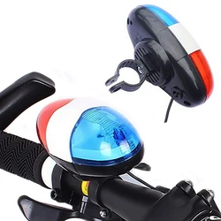 Multifunction 6 LED 4 Tone Sounds Bike Bicycle Horn Bell Police Car Light Electronic Horn