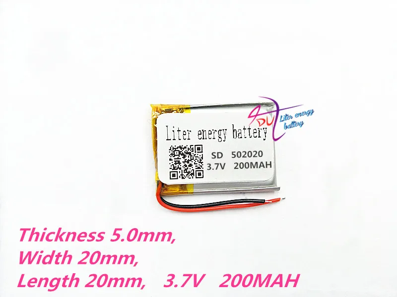 Liter energy battery 3.7V 200mAH 502020 PLIB polymer lithium ion / Li-ion battery for GPS mp3 mp4 mp5 dvd